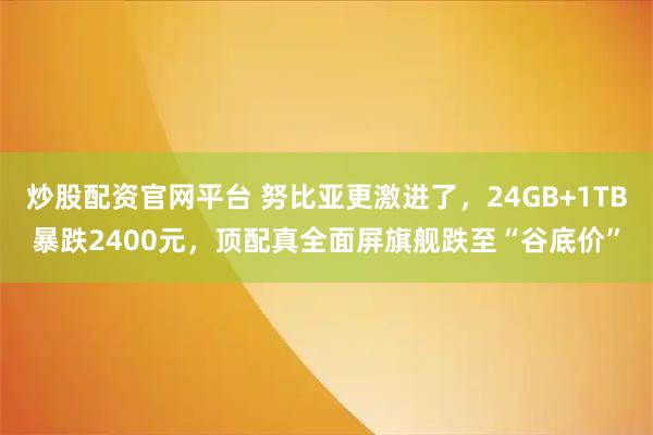 炒股配资官网平台 努比亚更激进了，24GB+1TB暴跌2400元，顶配真全面屏旗舰跌至“谷底价”