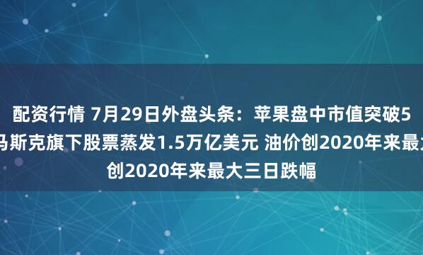 配资行情 7月29日外盘头条：苹果盘中市值突破5万亿美元 马斯克旗下股票蒸发1.5万亿美元 油价创2020年来最大三日跌幅
